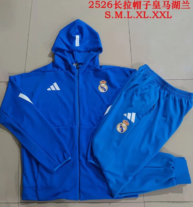 AAA Quality Real Madrid 25/26 Hoodie Tracksuit - Blue